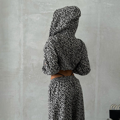 Women's Cotton Loungewear Set with Leopard Design NOVAE