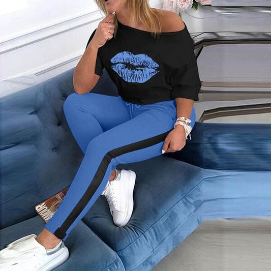 Women's sports leggings in a modern color-block design with elasticated waistband and high waist NOVAE