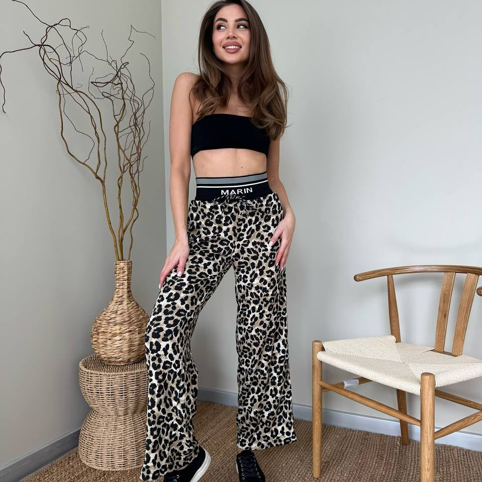 Women's fashionable leopard print lounge trousers NOVAE