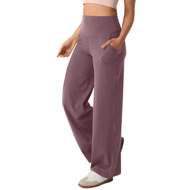 Women's wide-leg high-waisted leisure trousers with practical pockets NOVAE