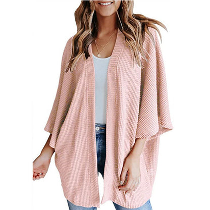 Women's casual waffle-knit cardigan NOVAE