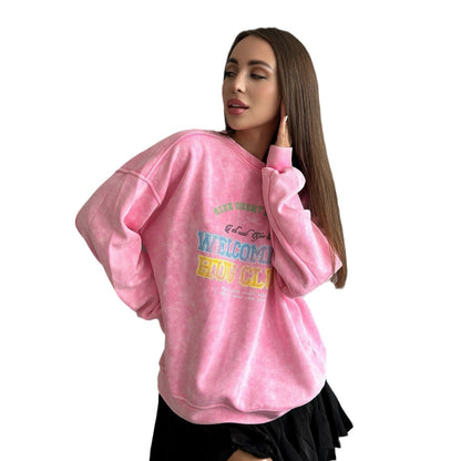 Women's casual sweatshirt with creative lettering NOVAE