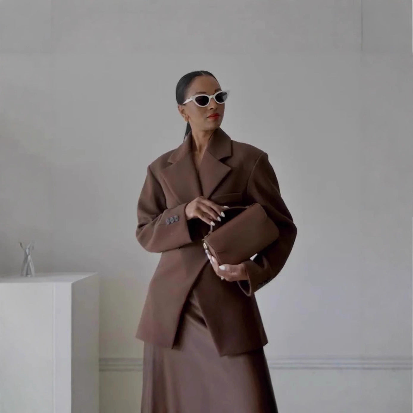 Women's elegant double-breasted blazer jacket with high-quality fabric NOVAE