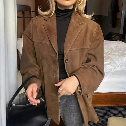 Women's Oversized Wool Blazer with Structured Sleeves NOVAE