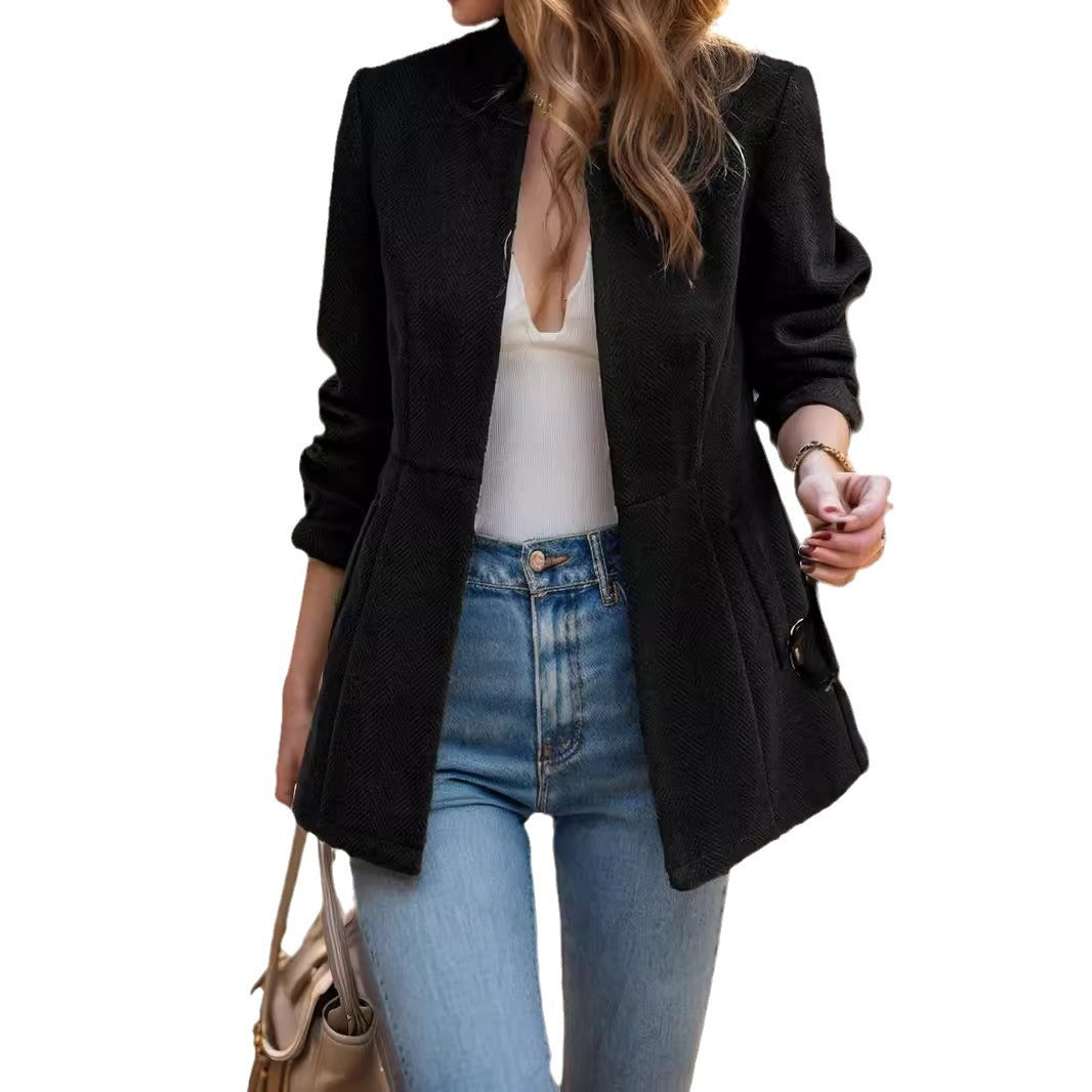 Women's elegant herringbone blazer with a tailored silhouette NOVAE