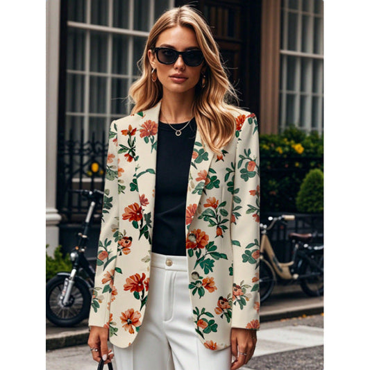 Women's blazer with floral patterns and a modern cut NOVAE