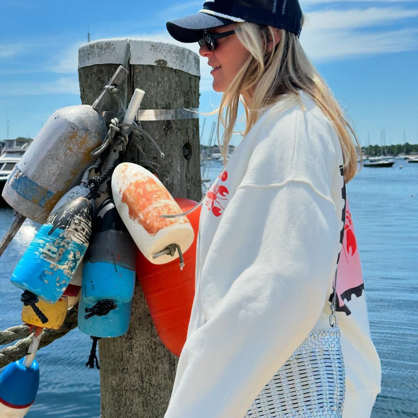 Women's casual sweater with creative crab print NOVAE