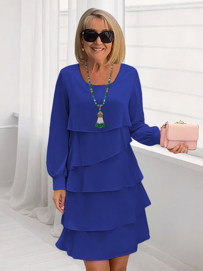 Women's chic ruffled summer dress with long sleeves NOVAE