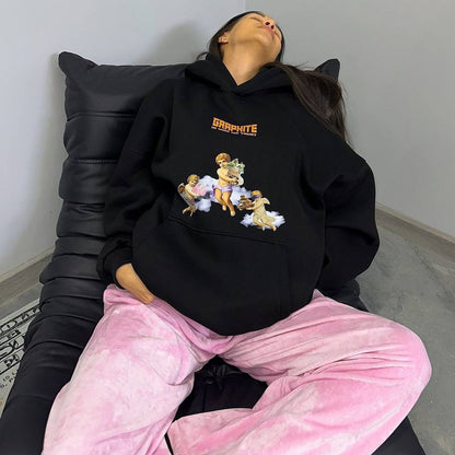 Women's oversized hoodie with creative print and relaxed fit NOVAE