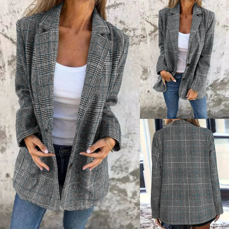 Women's Checkered Blazer NOVAE