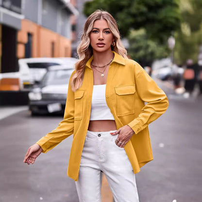 Women's casual shirt blouse with practical chest pockets and a relaxed fit NOVAE