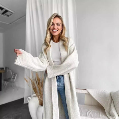 Women's Long Cardigan with Deep Collar NOVAE