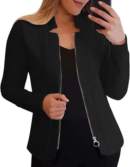 Women's elegant jacket with full-length zipper and slim fit NOVAE