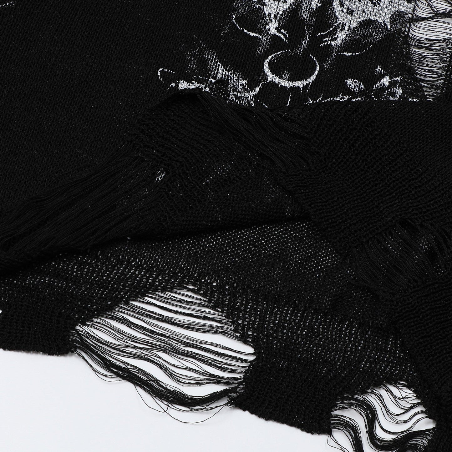 Women's oversized sweater with graphic print and distressed details NOVAE