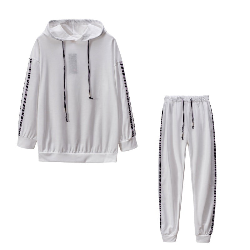 Women's sporty loungewear set with hood and side stripes NOVAE