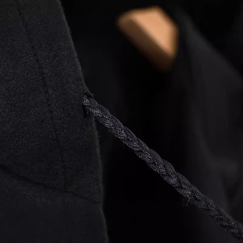 Women's transitional poncho with hood and stylish fringe NOVAE