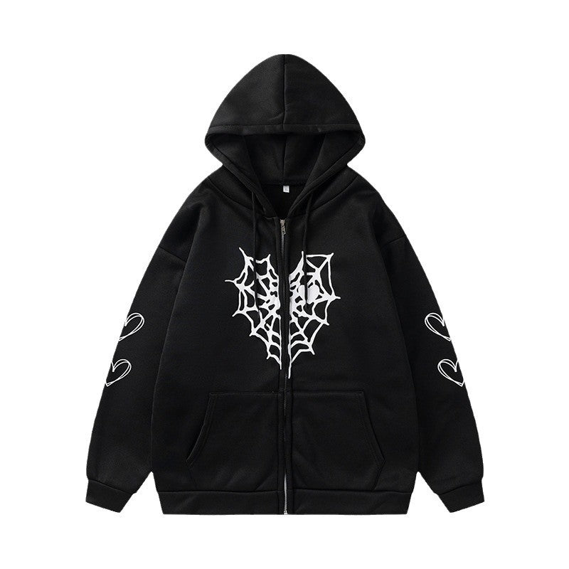 Women's hooded jacket with striking spider motif and practical pockets NOVAE