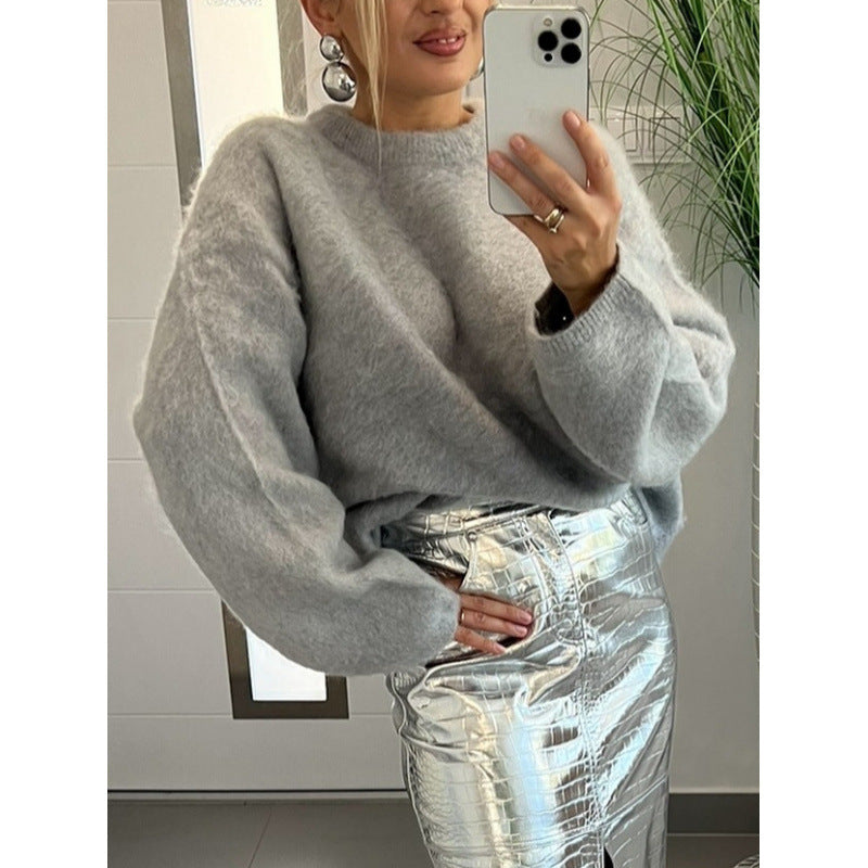 Women's oversized cozy knit sweater with soft material NOVAE