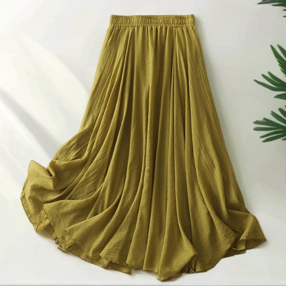 Women's long, airy maxi skirt with elastic waistband and modern cut NOVAE