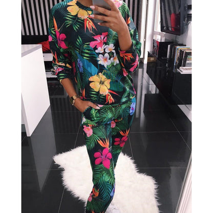 Women's leisure suit with floral pattern NOVAE