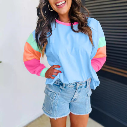 Women's casual sweatshirt with contrasting sleeves NOVAE