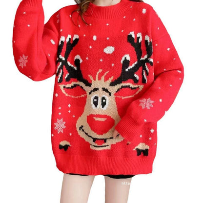 Women's Christmas sweater with unique reindeer motif NOVAE