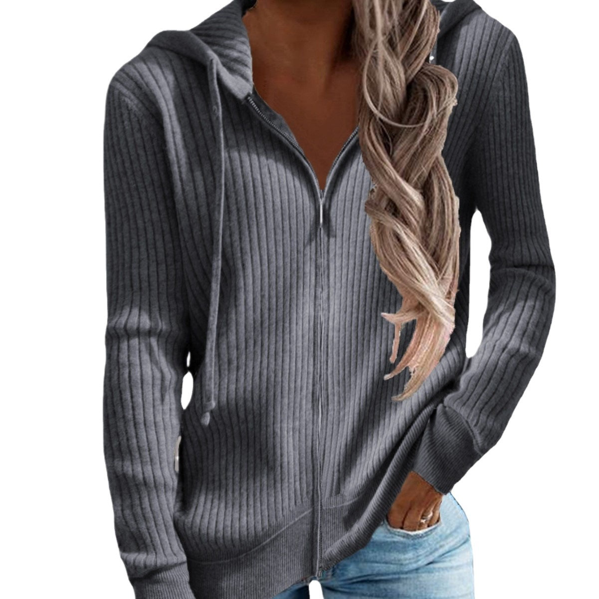 Women's cardigan with hood and side pockets NOVAE