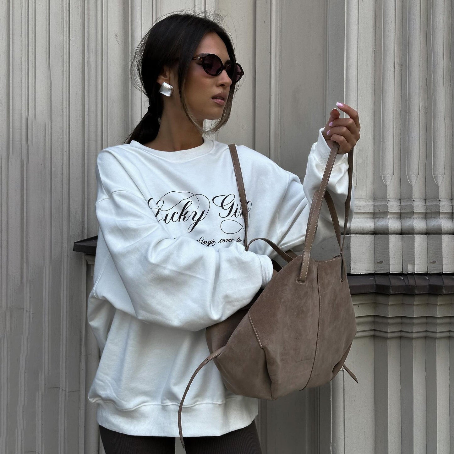 Women's casual sweatshirt with elegant NOVAE lettering