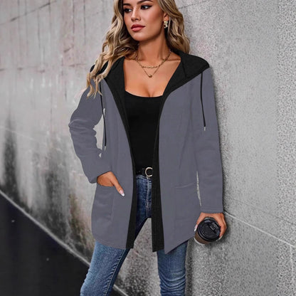 Women's casual hooded jacket with practical pockets and a modern cut NOVAE
