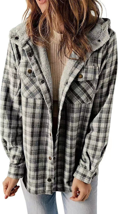 Women's checked flannel jacket with cozy lining NOVAE