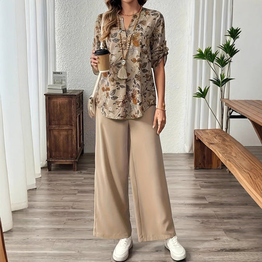 Women's shirt blouse with floral pattern NOVAE