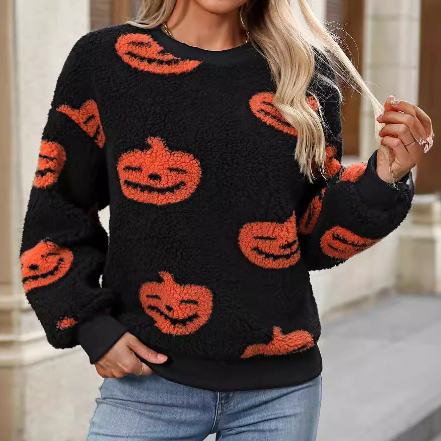 Women's Cozy Sweatshirt with Halloween Motif NOVAE