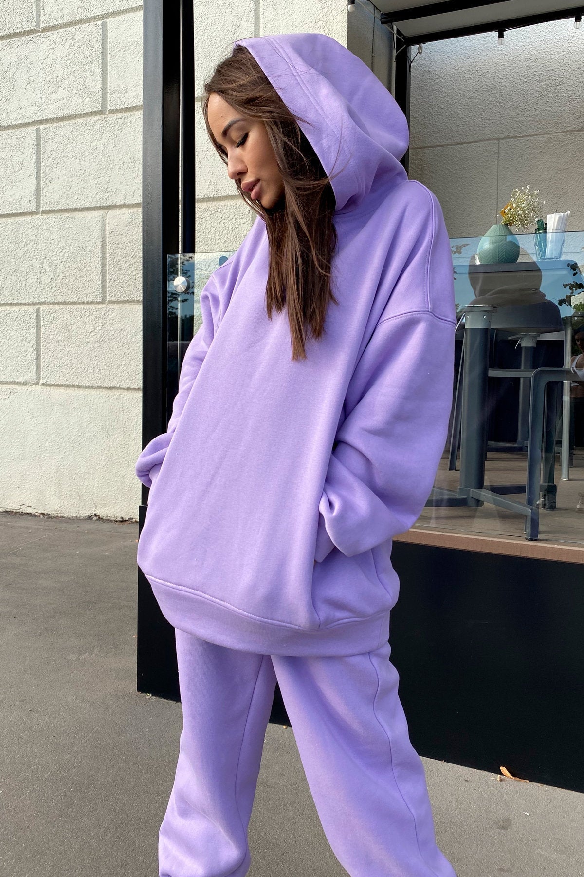 Women's Comfortable Hoodie and Jogging Pants Set with Hood and Elastic Waistband NOVAE