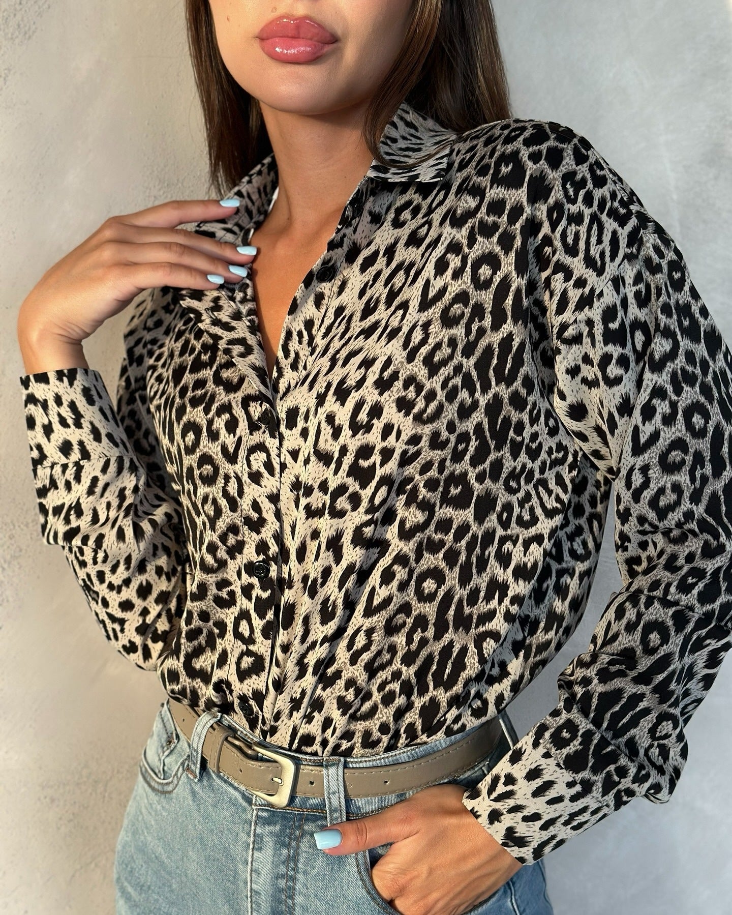 Women's elegant leopard print blouse NOVAE