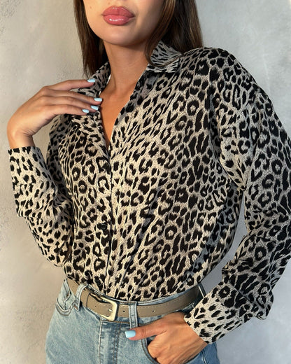 Women's elegant leopard print blouse NOVAE