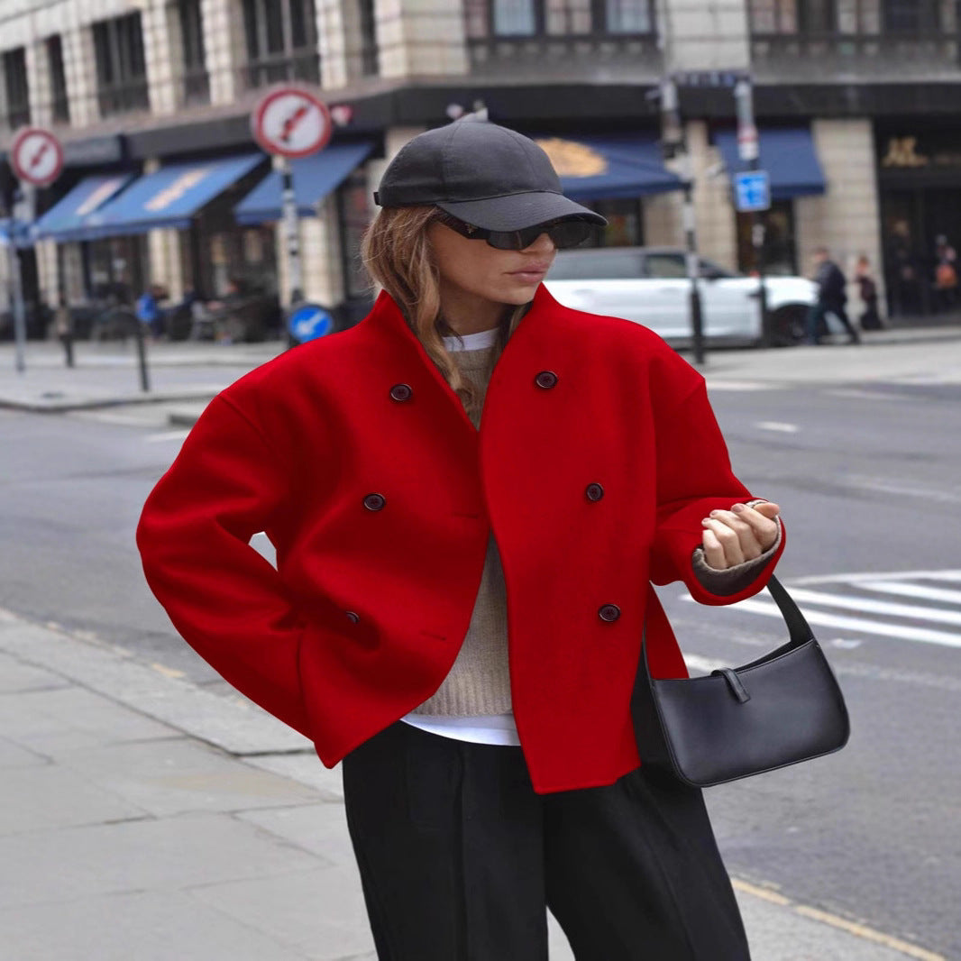 Women's lined boucle jacket with double button placket NOVAE