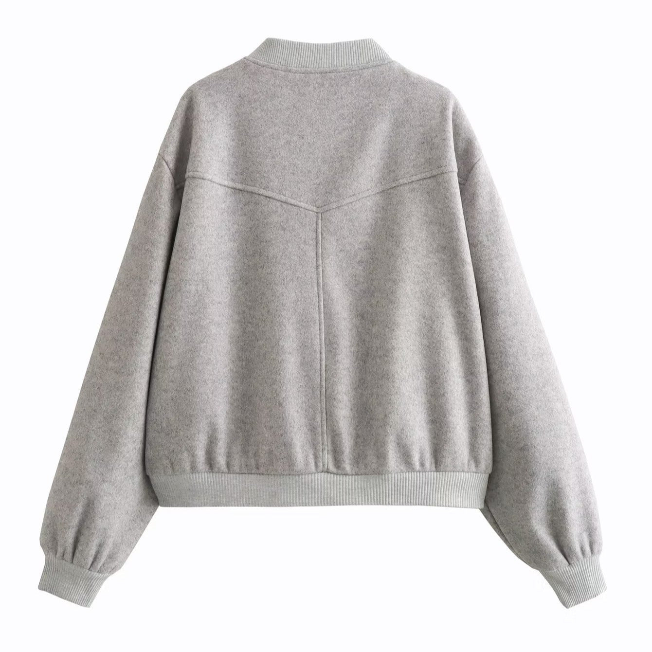 Women's fashionable sweatshirt jacket with button closure and practical pockets NOVAE