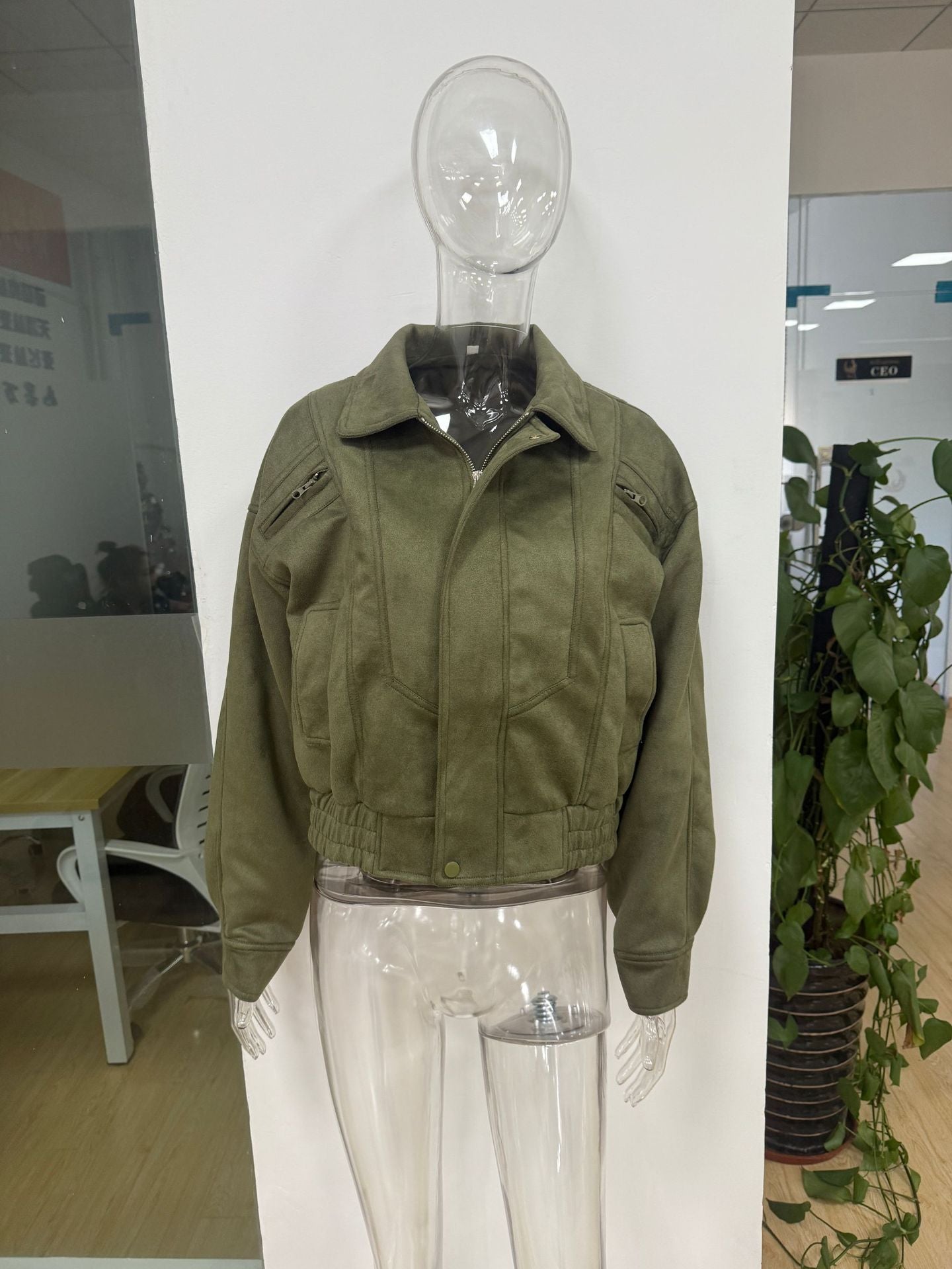 Women's snack leather jacket with a relaxed fit NOVAE