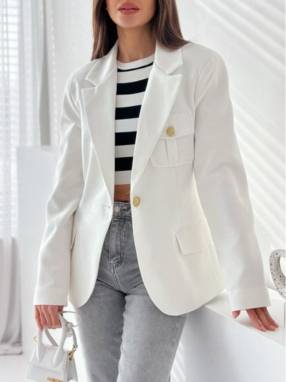 Women's Elegant Blazer with Double Buttons and Practical Pockets NOVAE