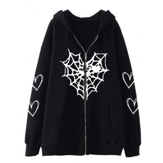 Women's hooded jacket with striking spider motif and practical pockets NOVAE