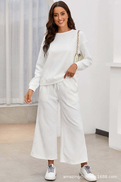 Women's leisure suit with elasticated waistband and geometric pattern NOVAE