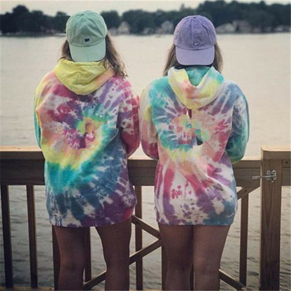 Women's casual hoodie in a unique tie-dye design NOVAE
