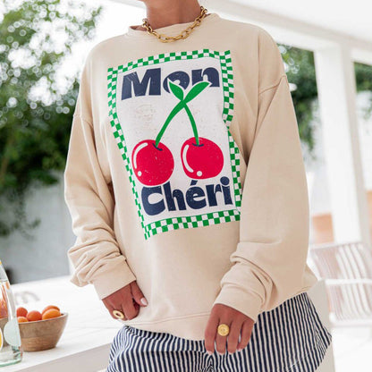 Women's sweatshirt with a creative fruit motif and a relaxed fit NOVAE