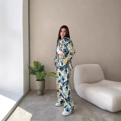 Women's casual leisure lounge set with floral pattern NOVAE