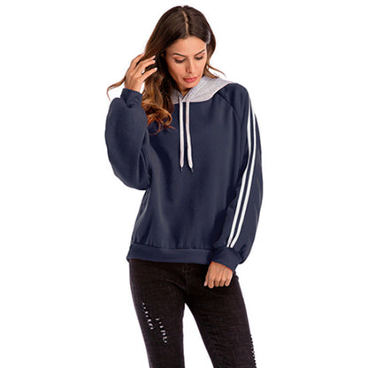Women's fashionable hoodie with contrasting sleeves and a relaxed fit NOVAE
