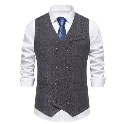 Men's elegant herringbone vest NOVAE
