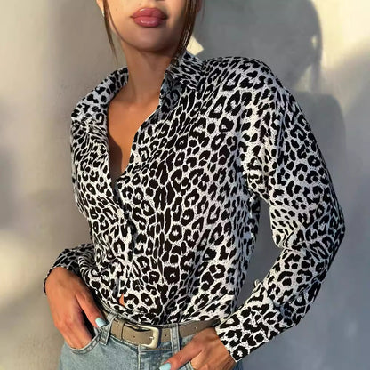 Women's elegant leopard print blouse NOVAE