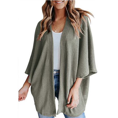 Women's casual waffle-knit cardigan NOVAE