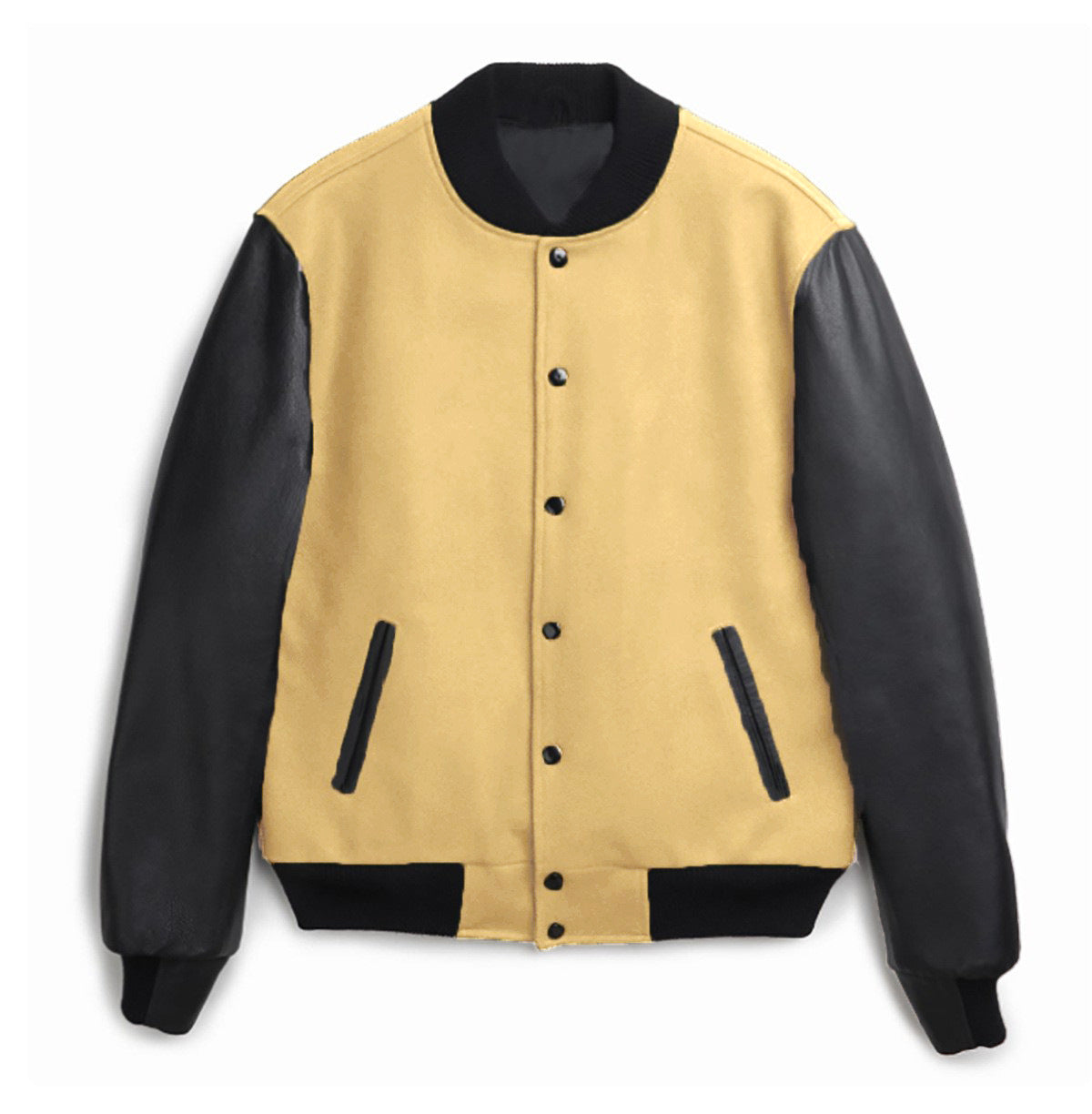 Women's trendy baseball jacket with leather sleeves and practical side pockets NOVAE