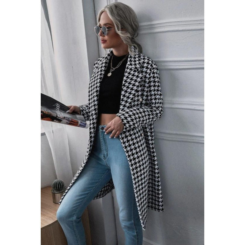 Women's oversized blazer in exclusive houndstooth design NOVAE